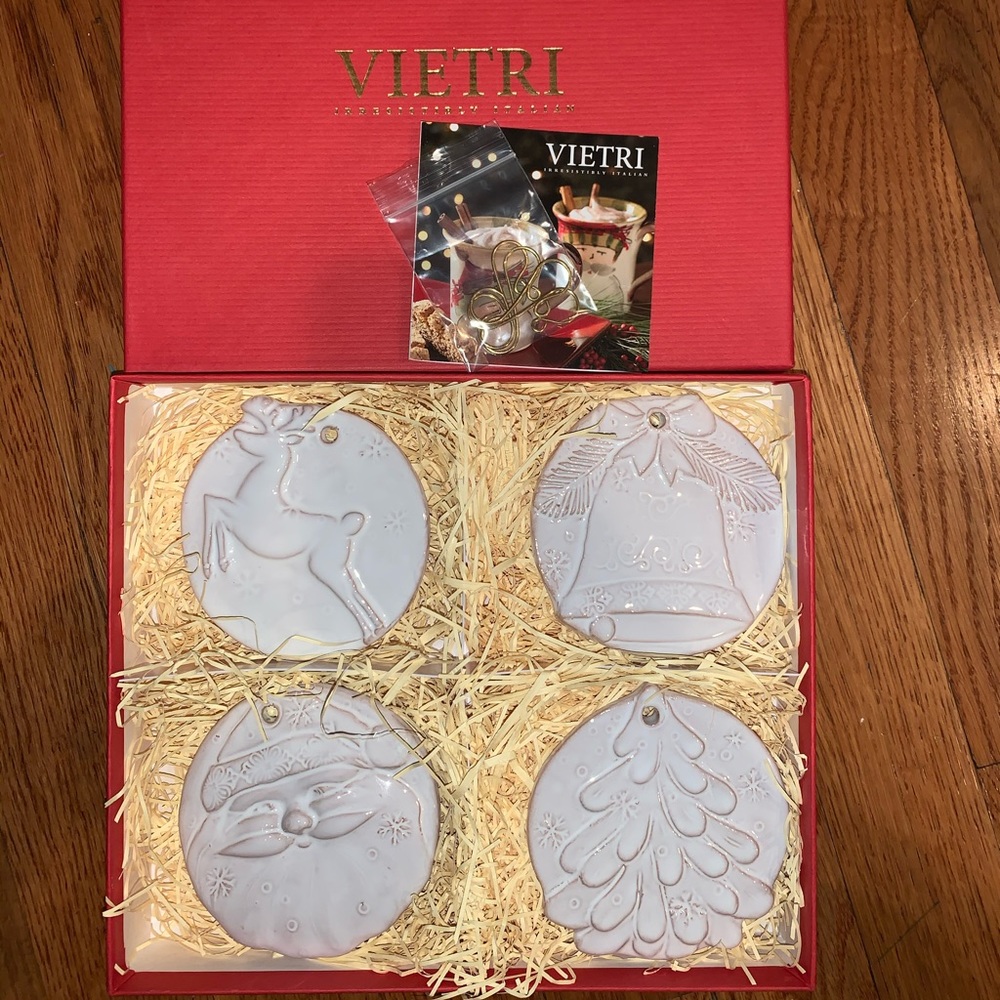 Vietri 4 piece handcrafted assorted ornaments